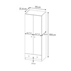 Шкаф прямой двухстворчатый Polini kids Simple, 1 ящик, 700×516×1900 мм, цвет серый - Фото 4