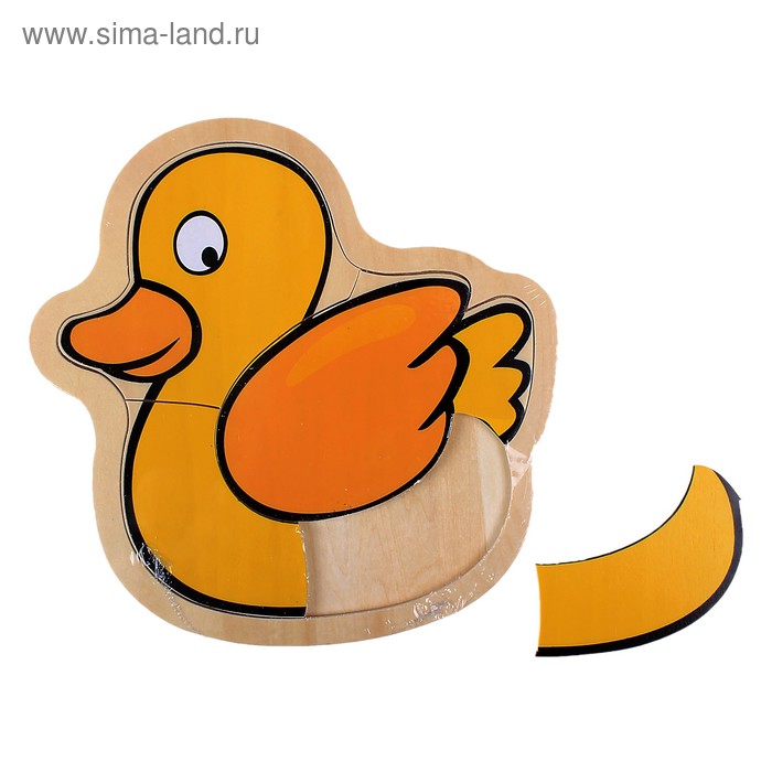 Рамка-вкладыш в форме утенка, 4 элемента - Фото 1