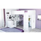 Кровать-чердак Polini kids Simple, с письменным столом и шкафом, цвет белый - Фото 2