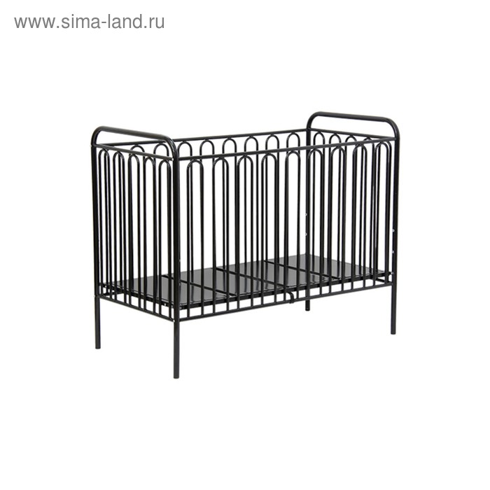 Детская кроватка Polini kids Vintage 150 металлическая, цвет чёрный - Фото 1
