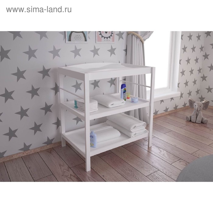 Пеленальный столик Polini kids Simple 1080, 84×58×92.5 см, белый - Фото 1