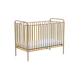 Детская кроватка Polini kids Vintage 110 металлическая, цвет золотистый
