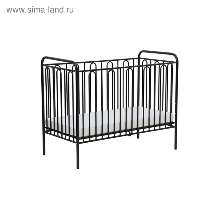 Детская кроватка Polini kids Vintage 110 металлическая, цвет чёрный - Фото 1