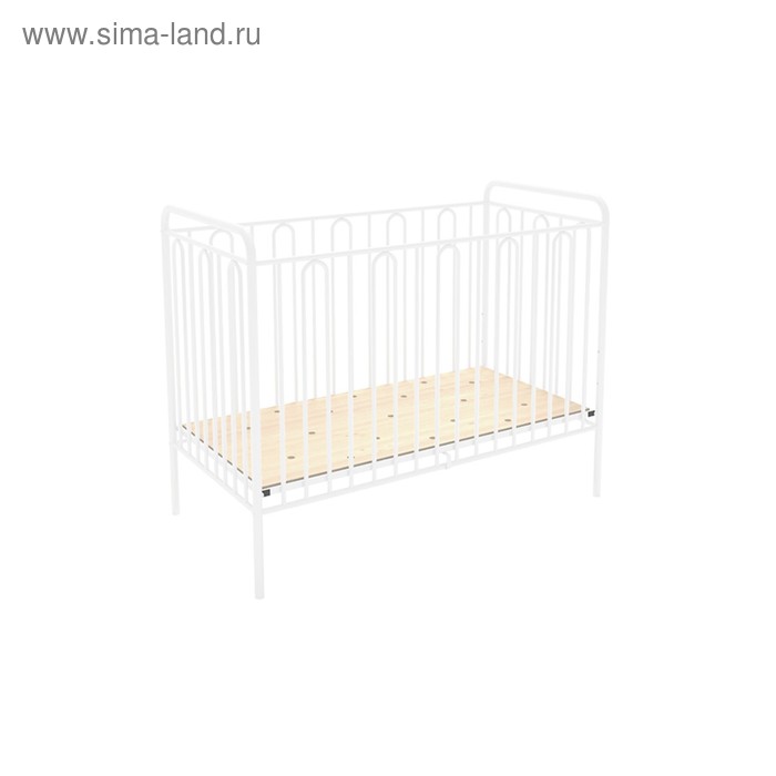Детская кроватка Polini kids Vintage 110 металлическая, цвет белый - Фото 1