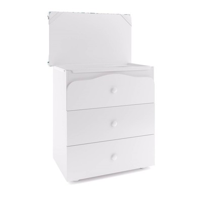 Комод пеленальный с ванночкой Polini kids Basic 3275, «Единорог» Сладости, белый