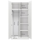 Шкаф прямой двухстворчатый Polini kids Simple, 898×500×1900 мм, цвет белый - Фото 5