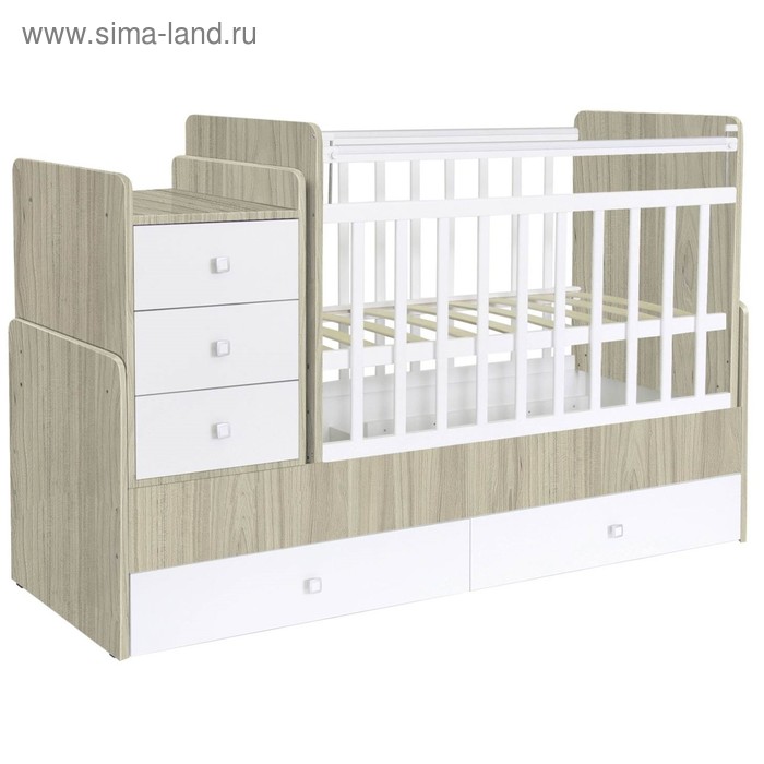 Кровать-трансформер Фея 1100, вяз-белая - Фото 1
