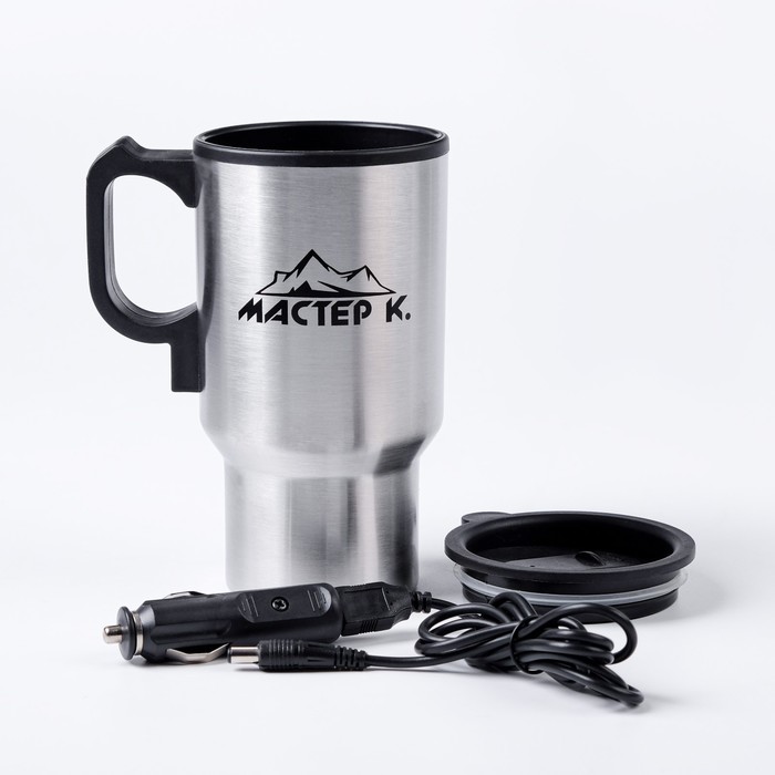 Термокружка автомобильная, 450 мл, «Мастер К», сохраняет тепло 4 ч, 12×17 см, хром - Фото 1