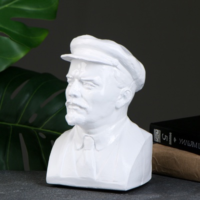 Бюст «Ленин», фигурка полистоун, белый, 13.5×21.5 см