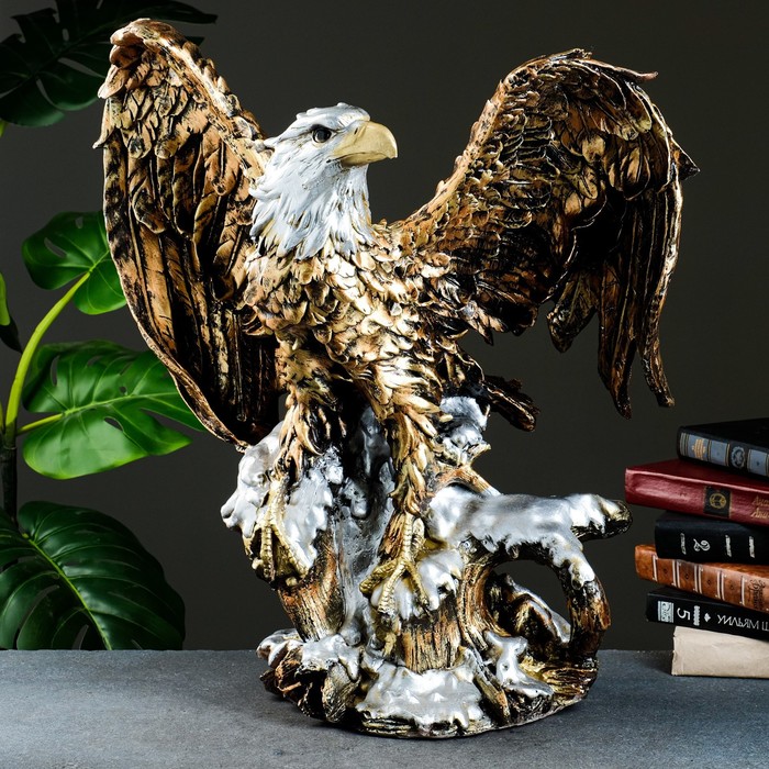 Фигура "Орел большой с крыльями" бронза, 52х37х57см - Фото 1
