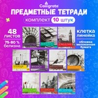 Набор предметных тетрадей 48 листов, Calligrata «Чёрное-белое», 10 предметов, серые листы - Фото 1