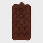 Форма для шоколада Доляна «Лакомство», силикон, 21×10,4 см, 15 ячеек, цвет коричневый - Фото 3