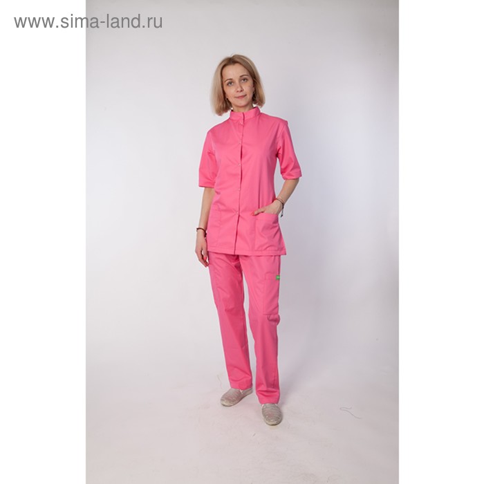 Блуза для ветеринарных врачей ENZO LUNAS на кнопках, женская, размер L, розовая - Фото 1