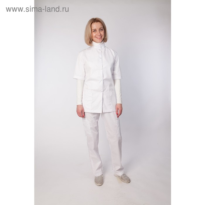 Блуза для ветеринарных врачей ENZO LUNAS на кнопках, женская, размер XL, белая - Фото 1