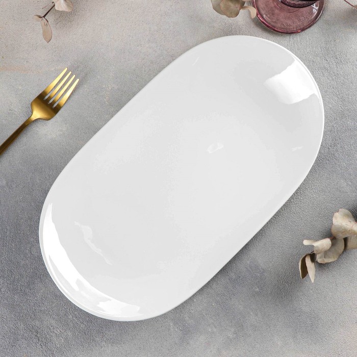 Блюдо фарфоровое овальное Wilmax, 33×18,5 см, цвет белый - Фото 1