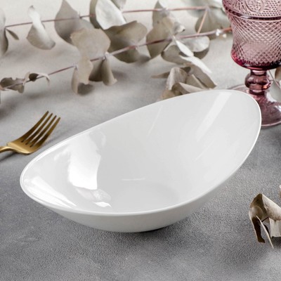 Салатник фарфоровый Wilmax Olivia, 0.6 л, 25.5×15×7.5 см, цвет белый