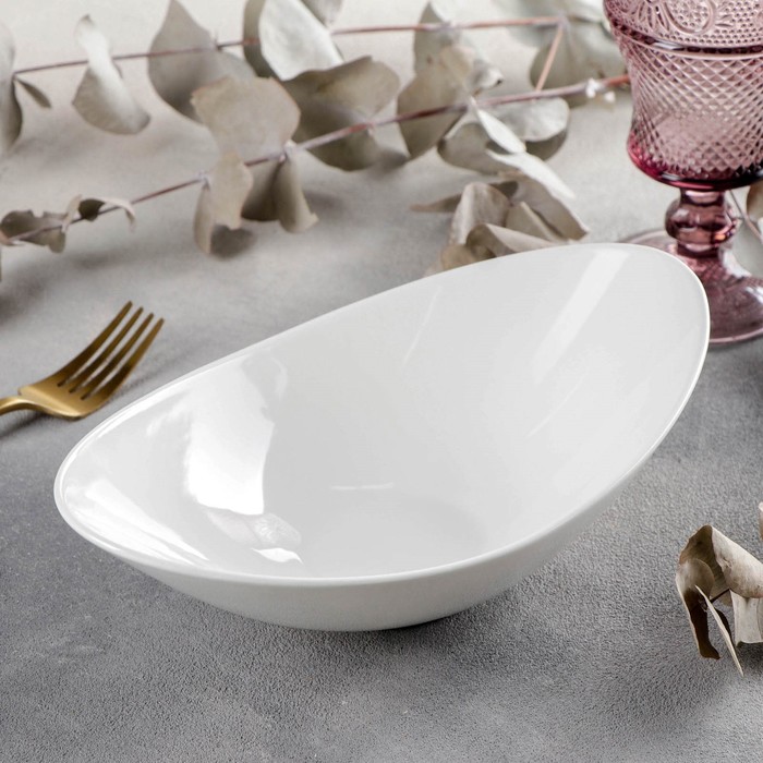 Салатник фарфоровый Wilmax Olivia, 0.6 л, 25.5×15×7.5 см, цвет белый