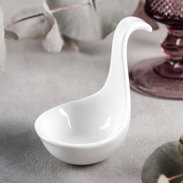 Блюдо для снеков Wilmax, 9×6 см, фарфор, белое - Фото 1