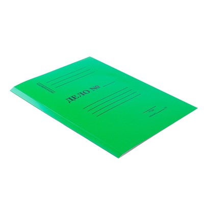 Скоросшиватель "Дело", зелёный, мелованный картон, 330 г/м²