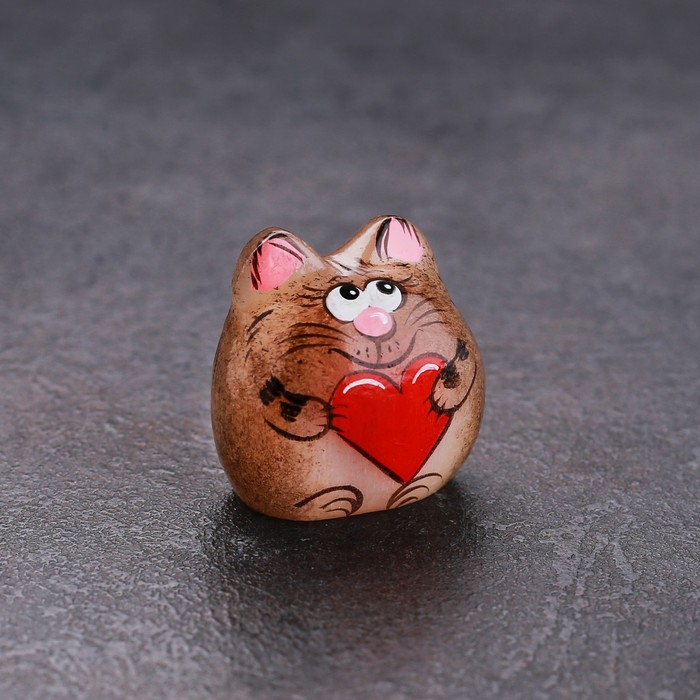Сувенир «Котенок Веня», с сердечком 3,5×3 см, селенит - Фото 1