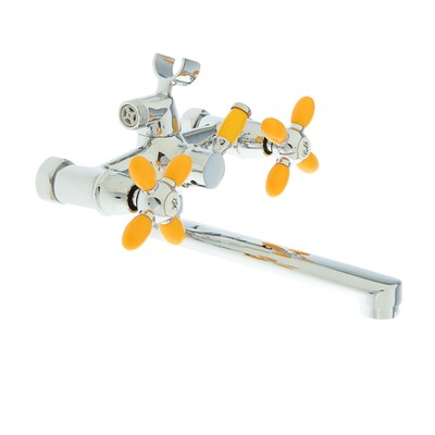 Смеситель для ванны Accoona A6482H, двухрычажный, желтый/хром 1975187