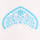 Термонаклейка на кокошник «Снежинки с завитками», цвет синий с серебром - Фото 1