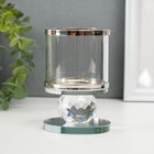 Подсвечник стекло на 1 свечу "Стаканчик на кристалле" прозрачный 11х7х7 см - фото 2135590