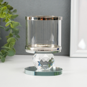 Подсвечник стекло на 1 свечу "Стаканчик на кристалле" прозрачный 11х7х7 см