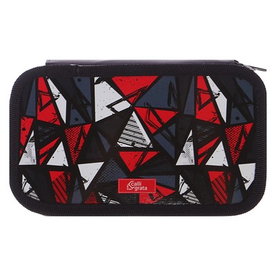 Пенал 2 секции 105 х 190 мм, ламинированный картон Calligrata "Черный с текстурой"