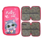 Пенал 2 секции, 125 х 205 х 40 мм, Calligrata 30П26/2 "Милый котенок", ламинированный картон - Фото 1