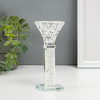 Подсвечник стекло на 1 свечу "Тюльпан с белыми шариками" прозрачный 13х6х6 см - Фото 1