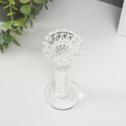 Подсвечник стекло на 1 свечу "Тюльпан с белыми шариками" прозрачный 13х6х6 см - Фото 2