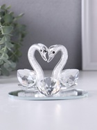 Фигурка стекло «Лебеди со стразой», 11×7×7 см - Фото 1