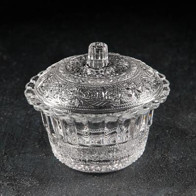 Сахарница Paşabahçe Konya, d=12 см, с крышкой, стекло, прозрачная