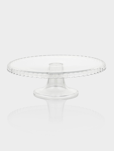 Подставка для торта Paşabahçe Patisserie, d=28 см, на ножке, стекло, прозрачная