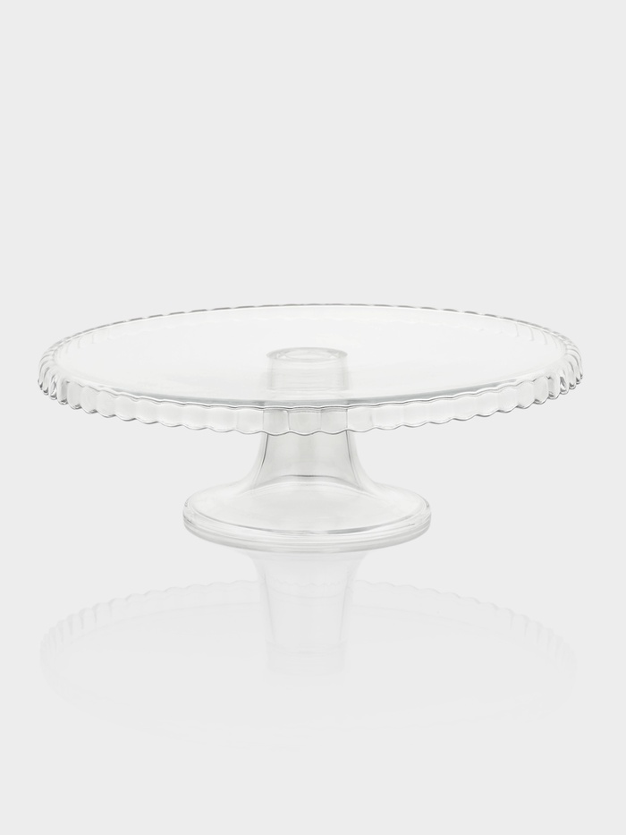 Подставка для торта Paşabahçe Patisserie, d=28 см, на ножке, стекло, прозрачная - Фото 1