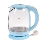 Чайник электрический Kitfort KT-640-1, стекло, 1.7 л, 2200 Вт, подсветка, голубой - фото 9557510
