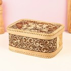 Хлебница-батонница с крышкой «Лилии», на шарнире, 22.5×16×11 см, береста - Фото 1