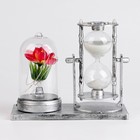 Песочные часы "Роза", сувенирные, с подсветкой, 15 х 9 х 14 см - Фото 1