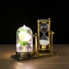 Песочные часы "Роза", сувенирные, с подсветкой, 15 х 9 х 14 см, микс - фото 8451206