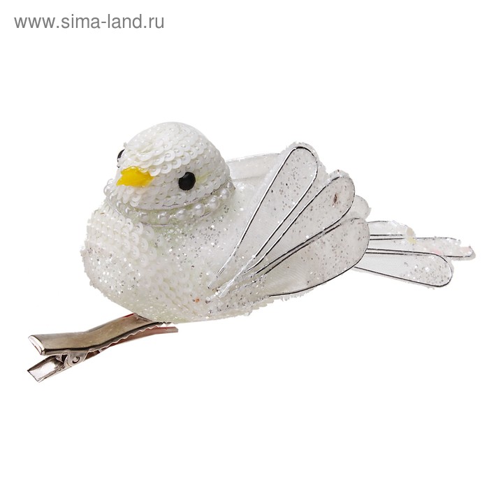 Украшение ёлочное на зажиме "Птичка" 10 см - Фото 1