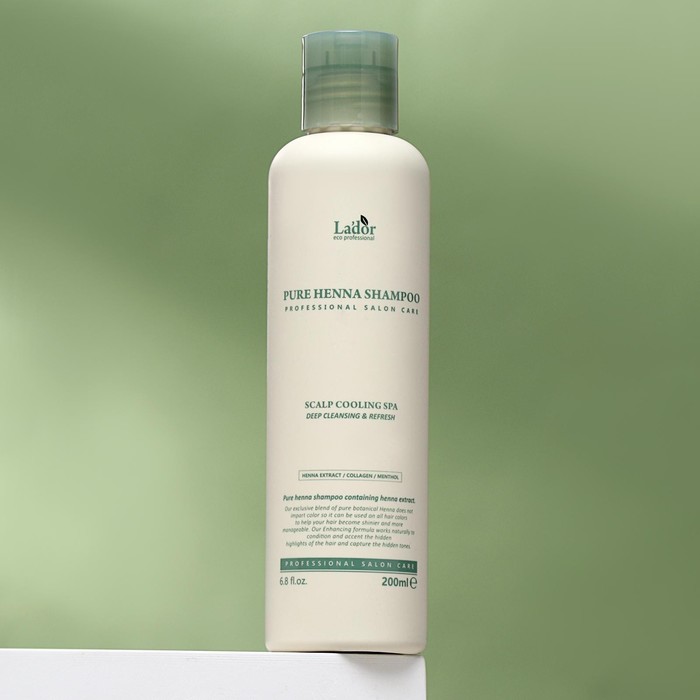 Шампунь для волос Lador Pure Нenna Shampoo (Cooling Spa) с хной, кактусом и ментолом, 200 мл 18143