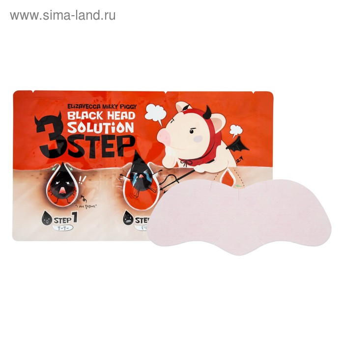Трёхступенчатый очищающий патч для носа Elizavecca Black Head Solution, 6 г - Фото 1