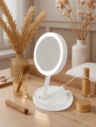 Зеркало Luazon KZ-09, подсветка, настольное, 30×16×16 см, увеличение × 10, USB, белое - Фото 1