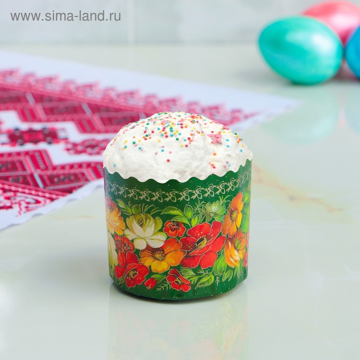 Форма бумажная для кекса, маффинов и кулича "Жостово" 70 x 60мм, МИКС - Фото 1