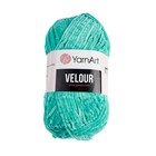 Пряжа "Velour" 100% микрополиэстер 170м/100г (864 св. бирюза) - Фото 4