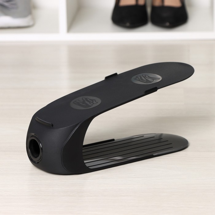 Подставка для хранения обуви IDEA, пластик, 28×10×14 см, чёрный - Фото 1