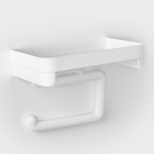 Держатель для туалетной бумаги с полочкой, белый - Фото 4