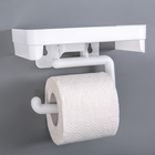 Держатель для туалетной бумаги с полочкой, цвет белый - Фото 2