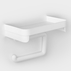 Держатель для туалетной бумаги с полочкой, белый - Фото 3